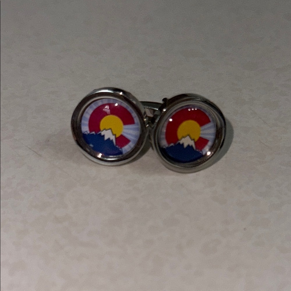 Colorado State Flag Cufflinks Silver